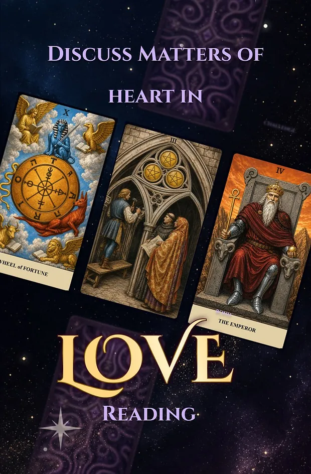 Love tarot reading spread under starlight